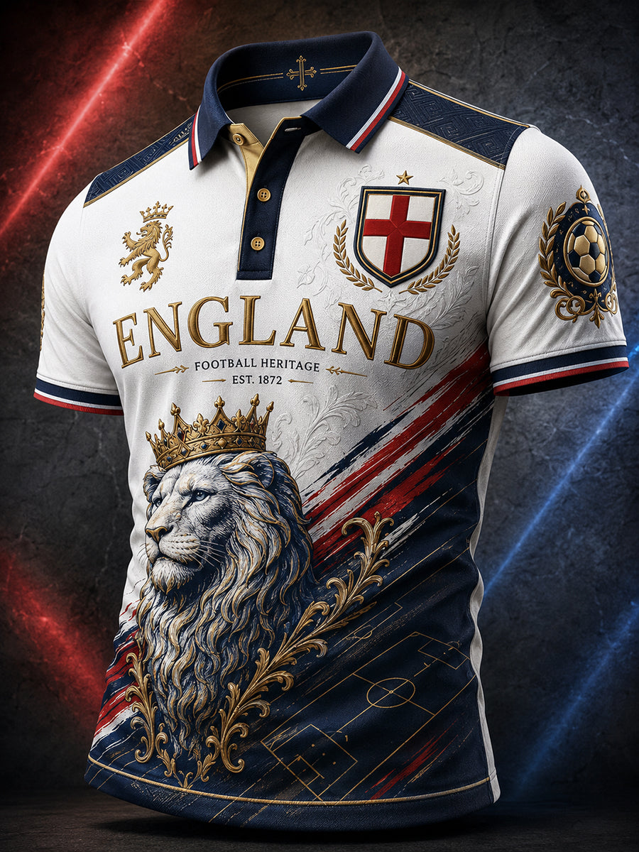 Retro England Fan Art Print Casual Polo Shirt