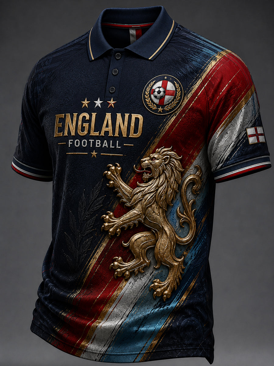 Retro England Fan Art Print Casual Polo Shirt