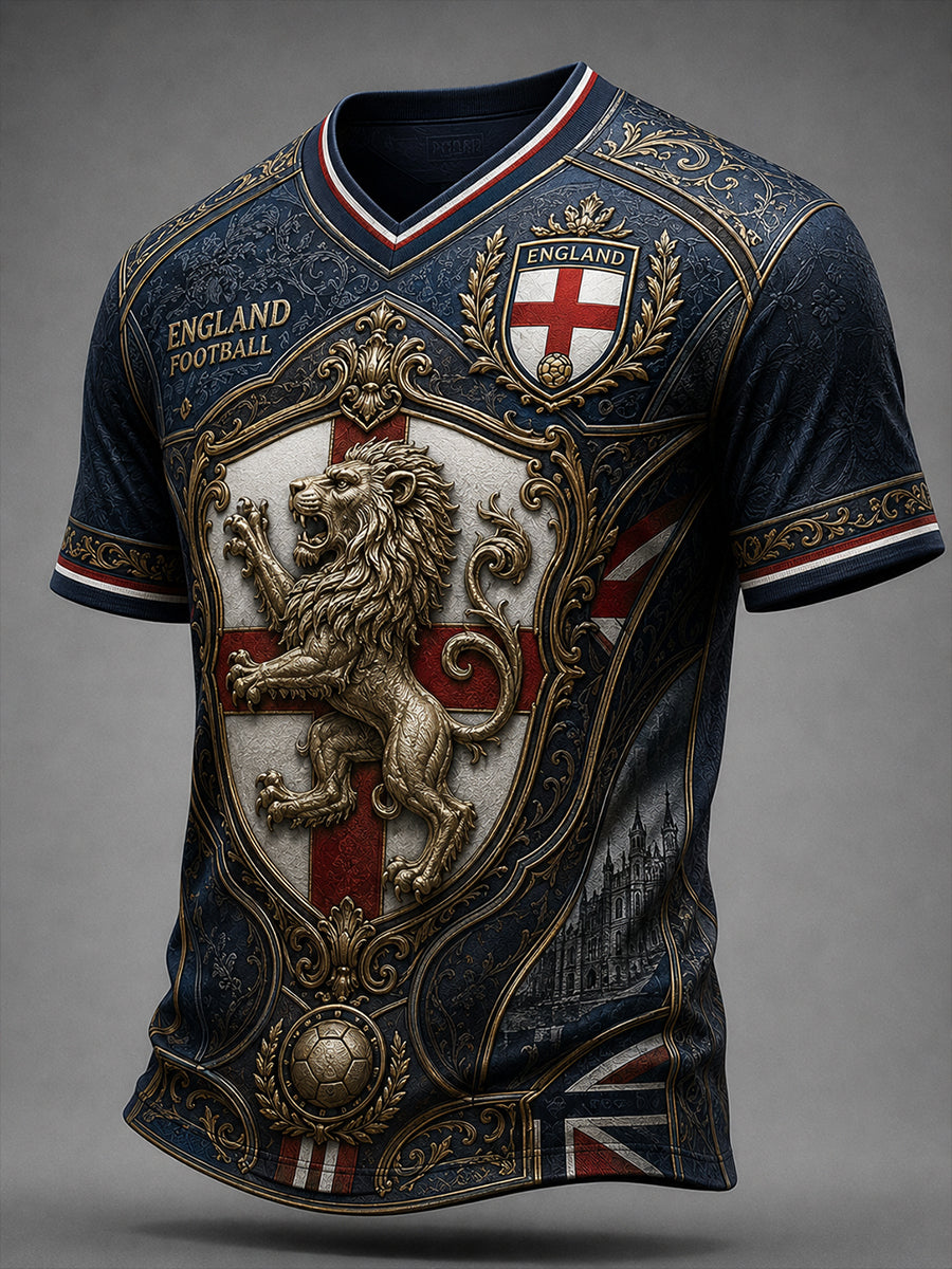 Retro England Fan Art Print Casual T-Shirt