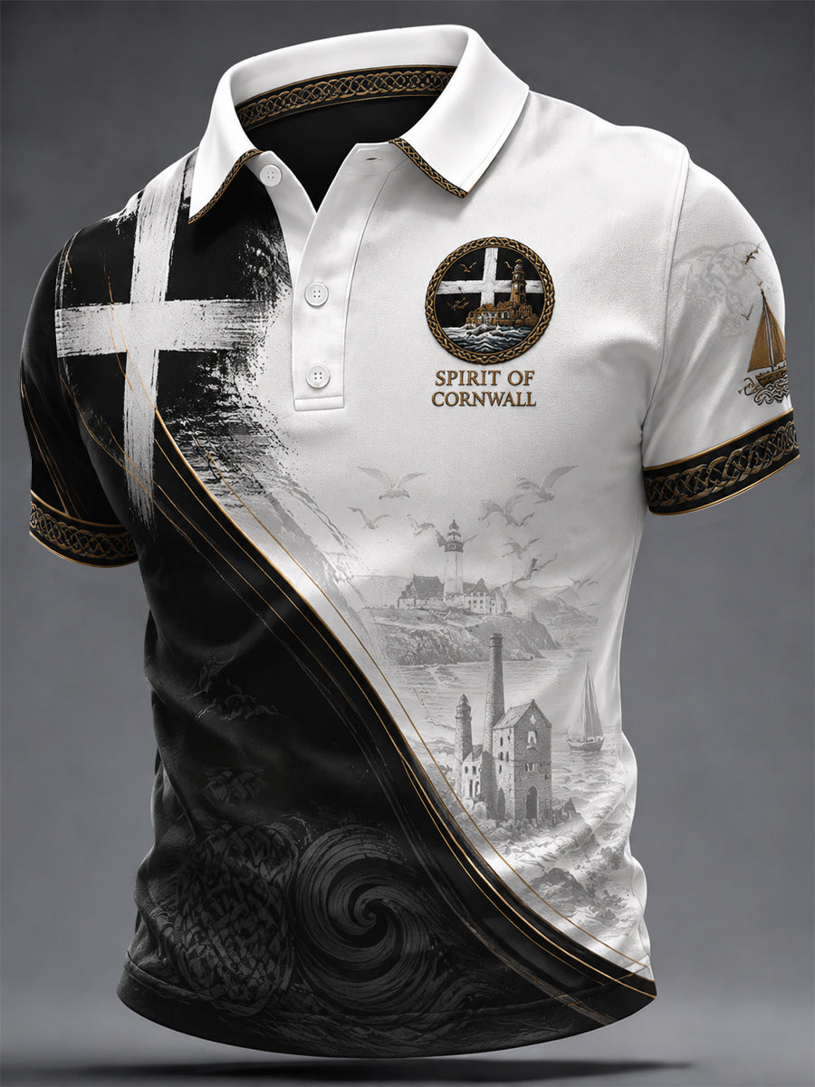 Men's Cornish Celtic-style Print Casual Top