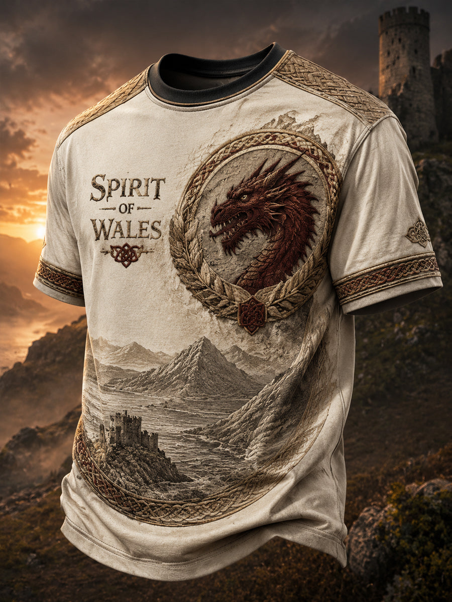 Men's Welsh Dragon Printed T-shirt