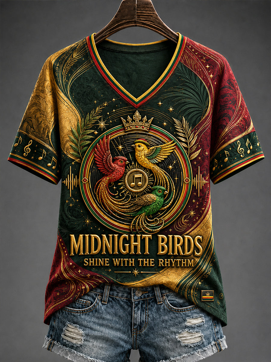 Women's Reggae V-Neck T-Shirt