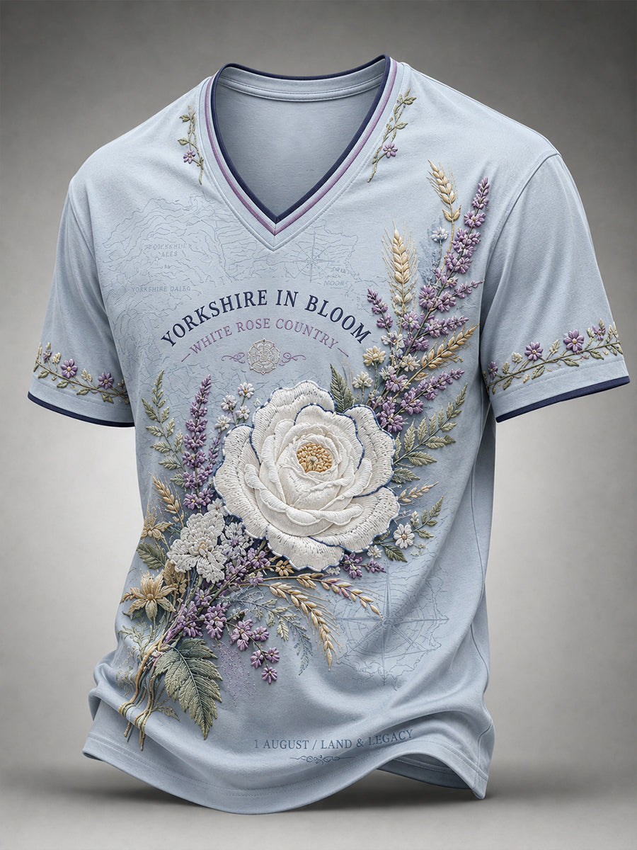 Men's Yorkshire England V-neck T-shirt