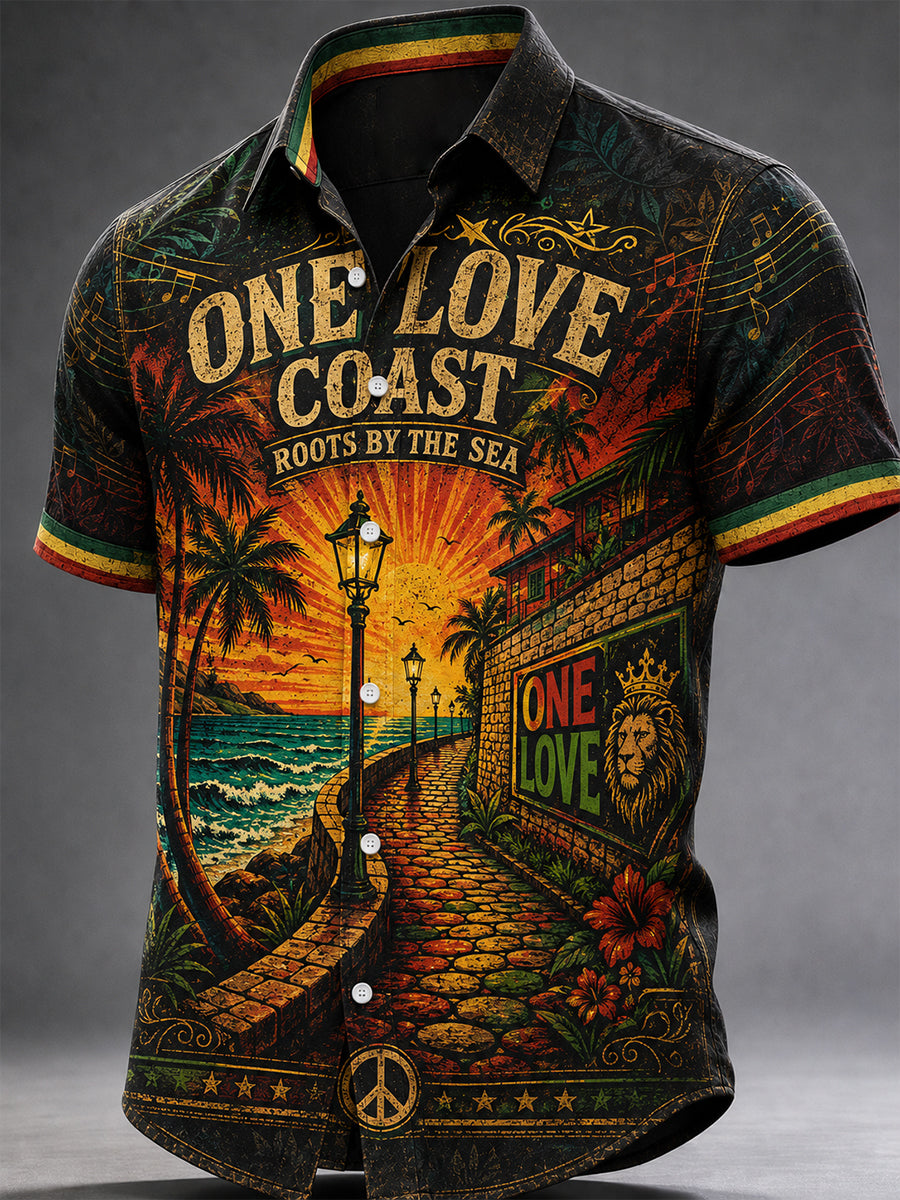 Men's Reggae Casual Shirt Short Sleeve