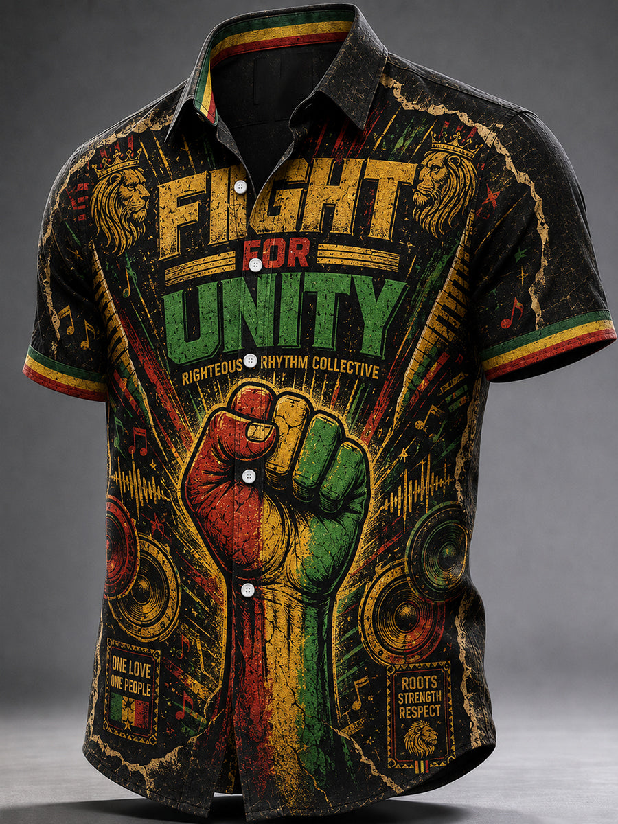 Men's Reggae Casual Shirt Short Sleeve