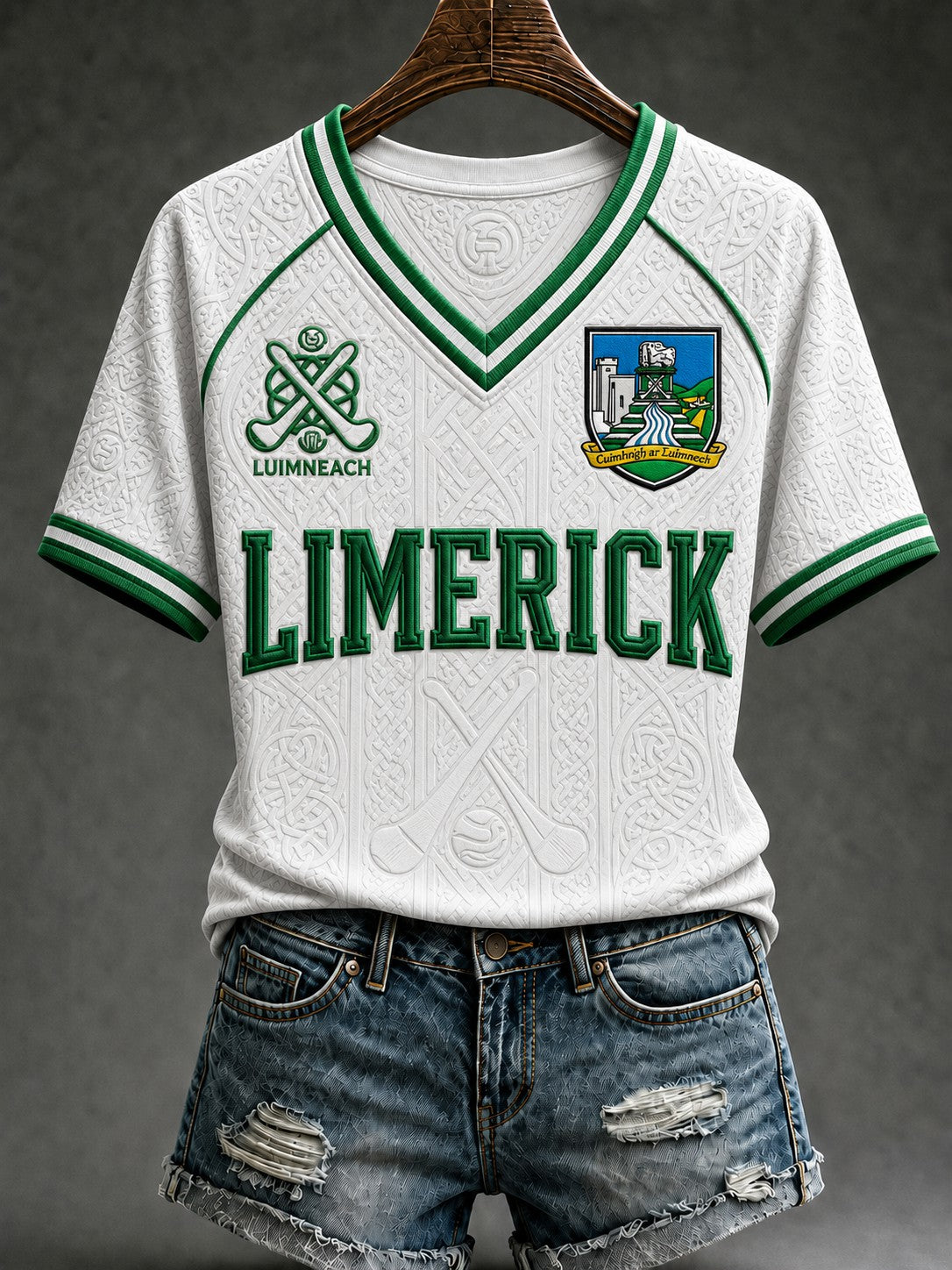 Women's Limerick Hurling Printed V-neck T-shirt