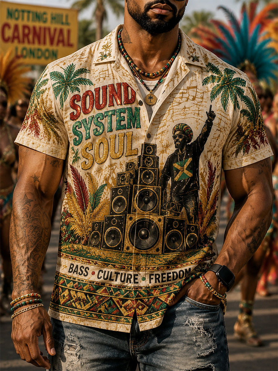Unisex Vintage Notting Hill Caribbean Carnival Print Shirt