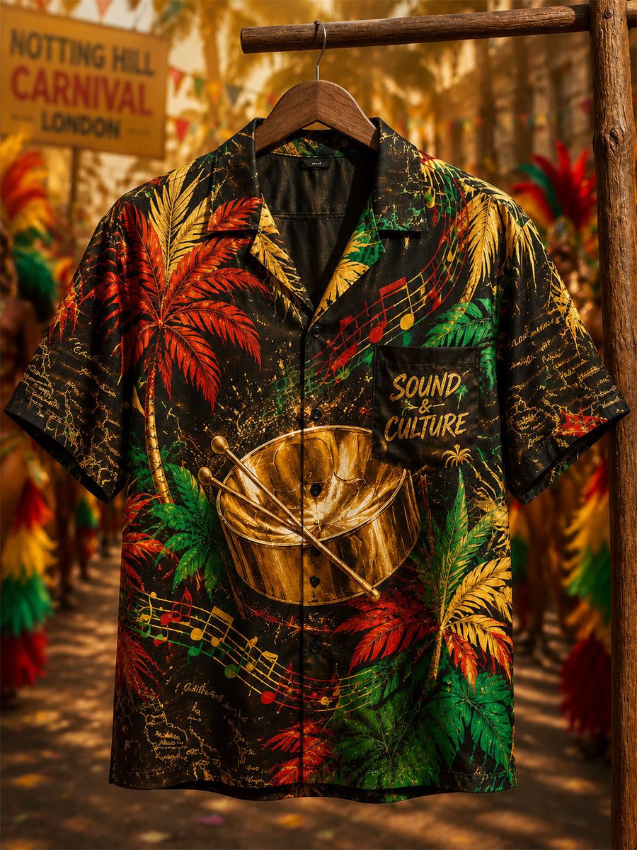 Unisex Vintage Notting Hill Caribbean Carnival Print Shirt