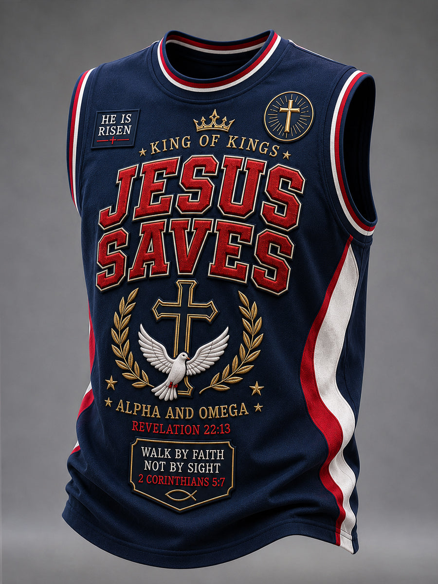 Men's Christian JESUS SAVES Cross Vests