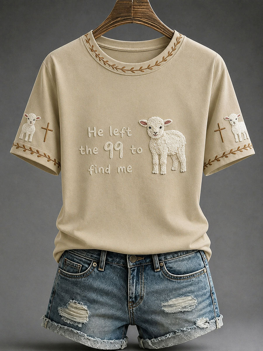 Women's "He Left The 99 To Find Me" Faith Casual T-shirt