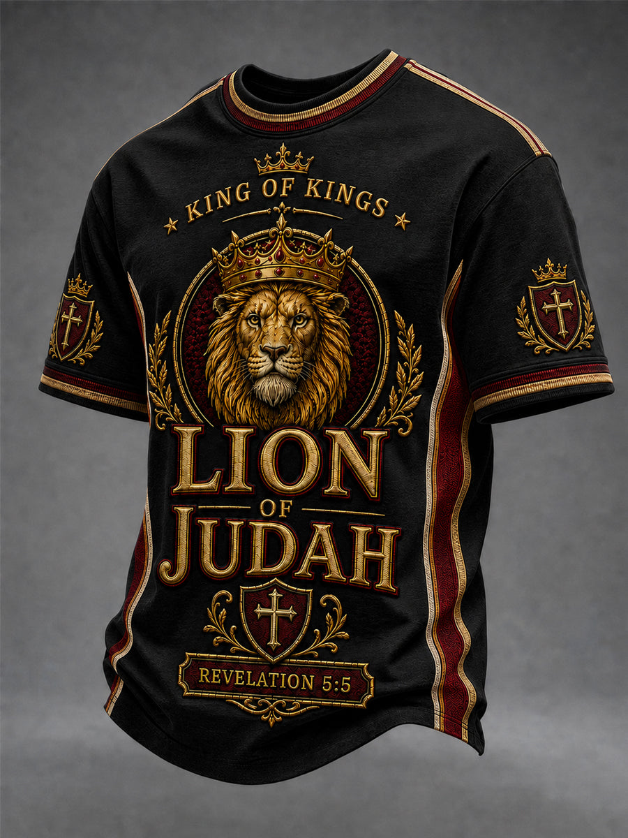 Men's Christian Lion of Judah Art Short Sleeve T-shirt