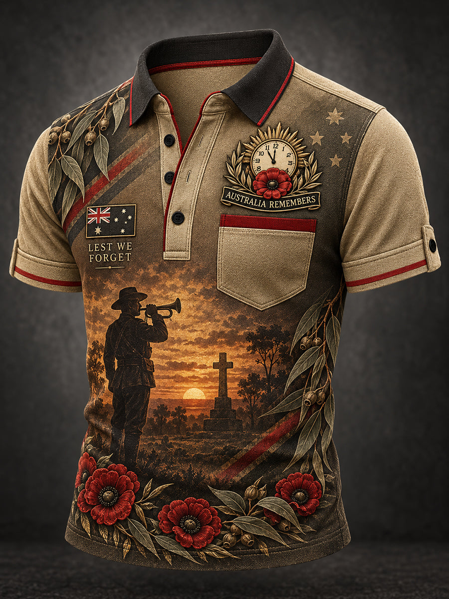 Men's Remembrance Day in Australia Short Sleeve Shirt