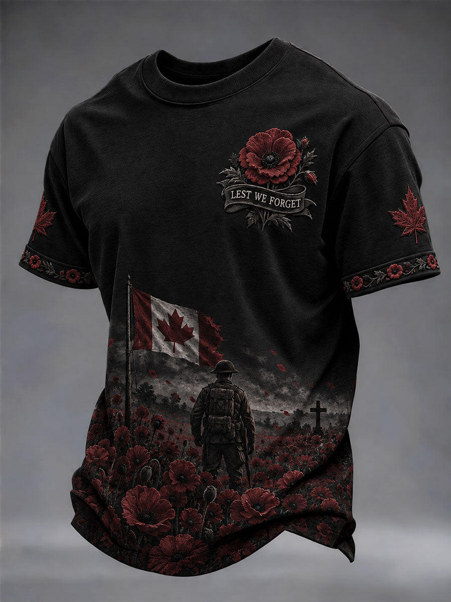 Men's Remembrance Day Lest We Forget Short Sleeves T-shirt
