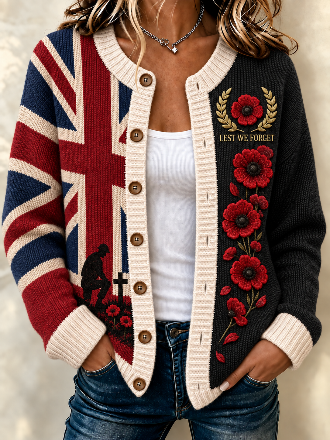 women's Remembrance Day Cardigan