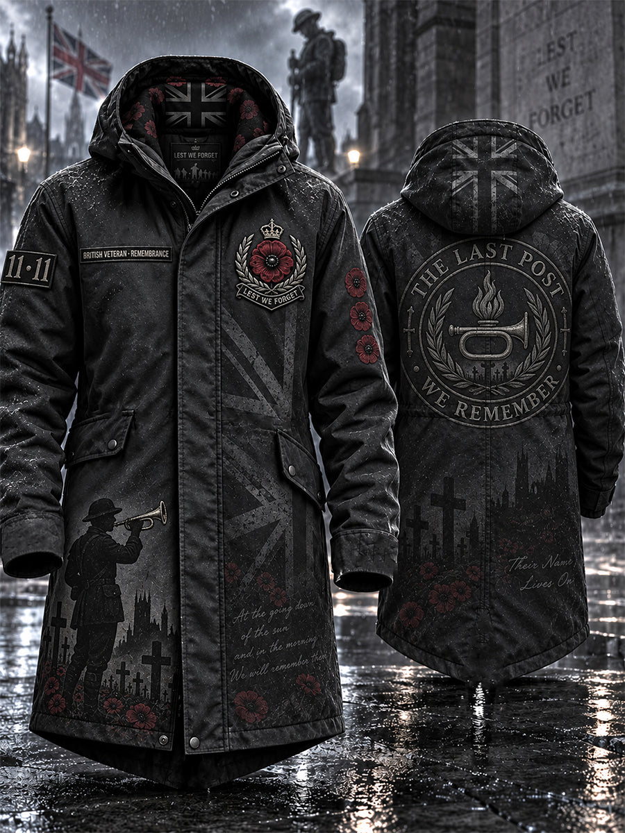 Men's Remembrance Day Lest We Forget Long Coat