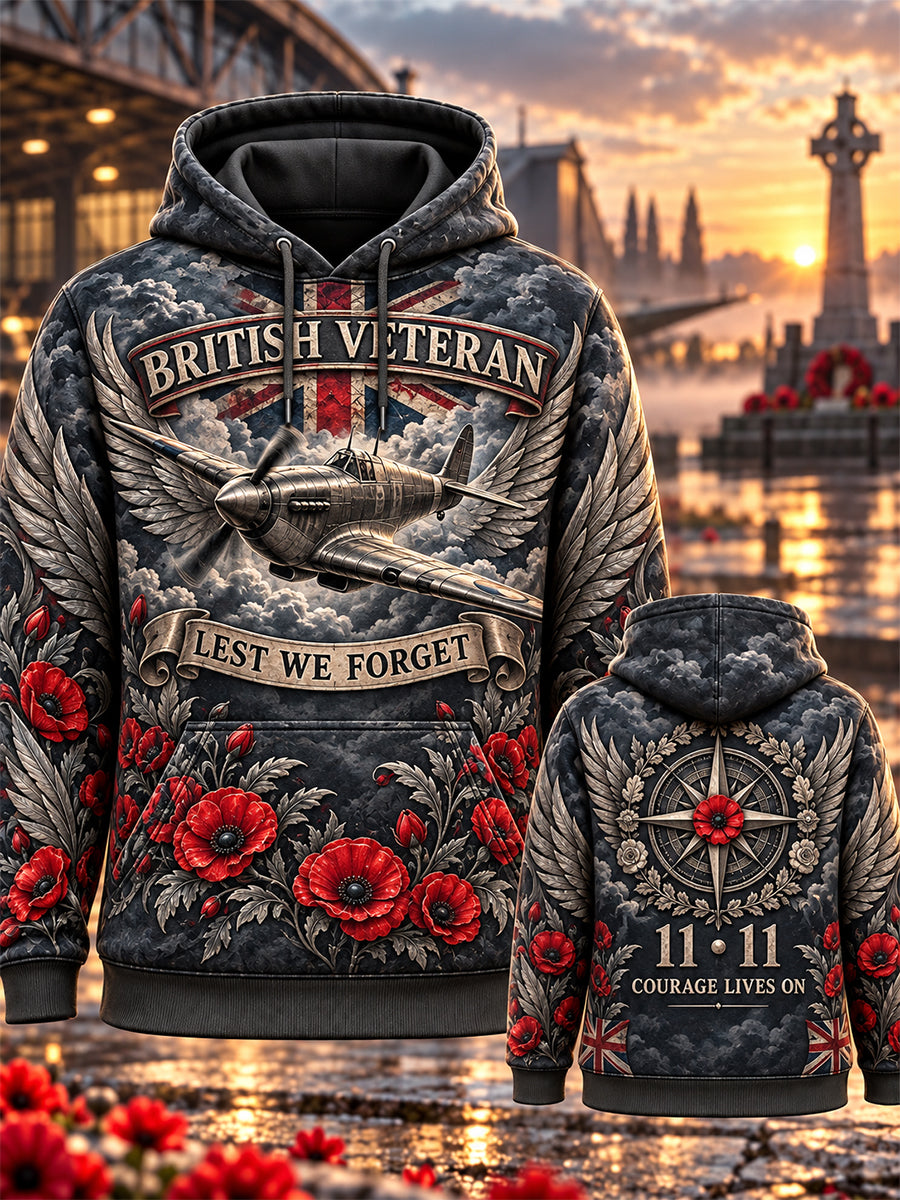 Men's Remembrance Day Lest We Forget Hooded Sweatshirt