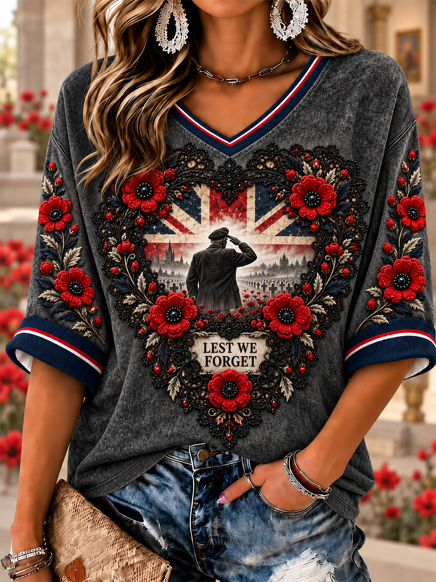 Women's Remembrance Day Lest We Forget T-shirt