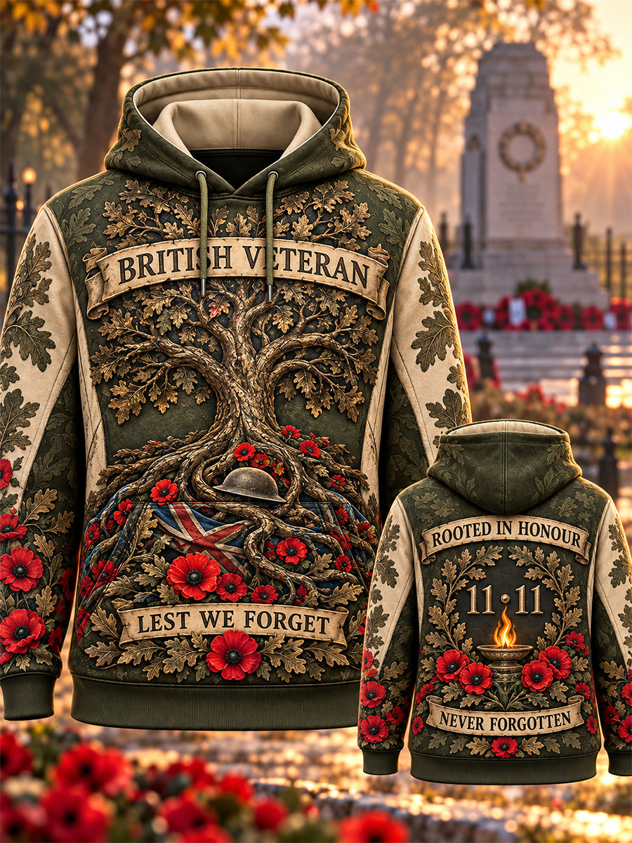 Men's Remembrance Day Lest We Forget Hooded Sweatshirt