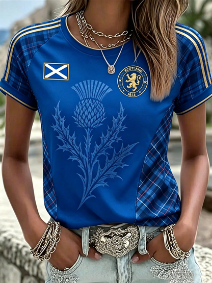 Women's SCOTLAND Printed round neck short sleeve T-shirt
