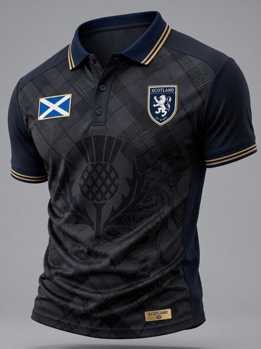 Men's UK Scotland Football Lover 2026 Printed Polo Shirt