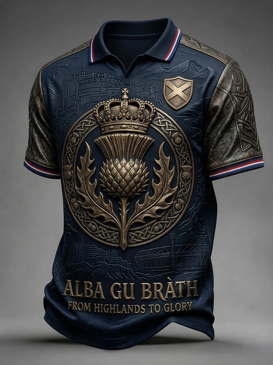 Men's UK Scotland Football Lover 2026 Printed Polo Shirt
