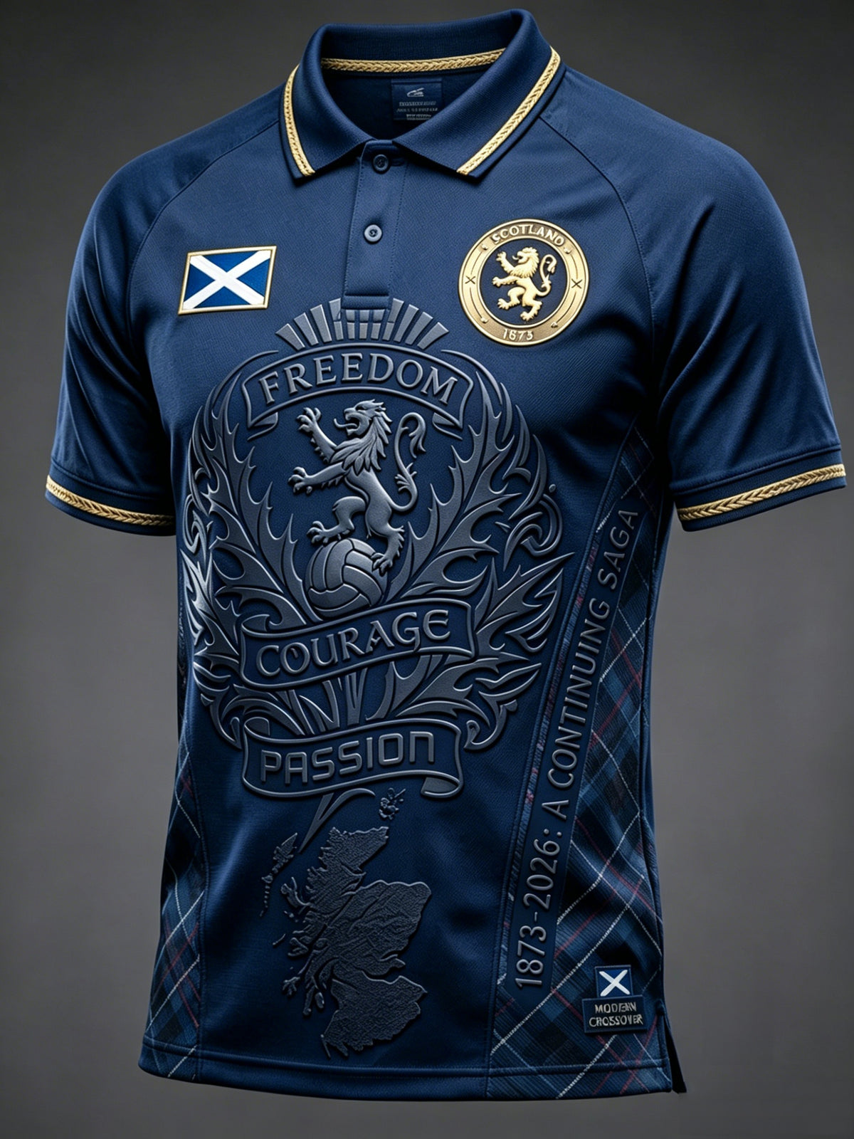 Men's UK Scotland Football Lover 2026 Printed Polo Shirt