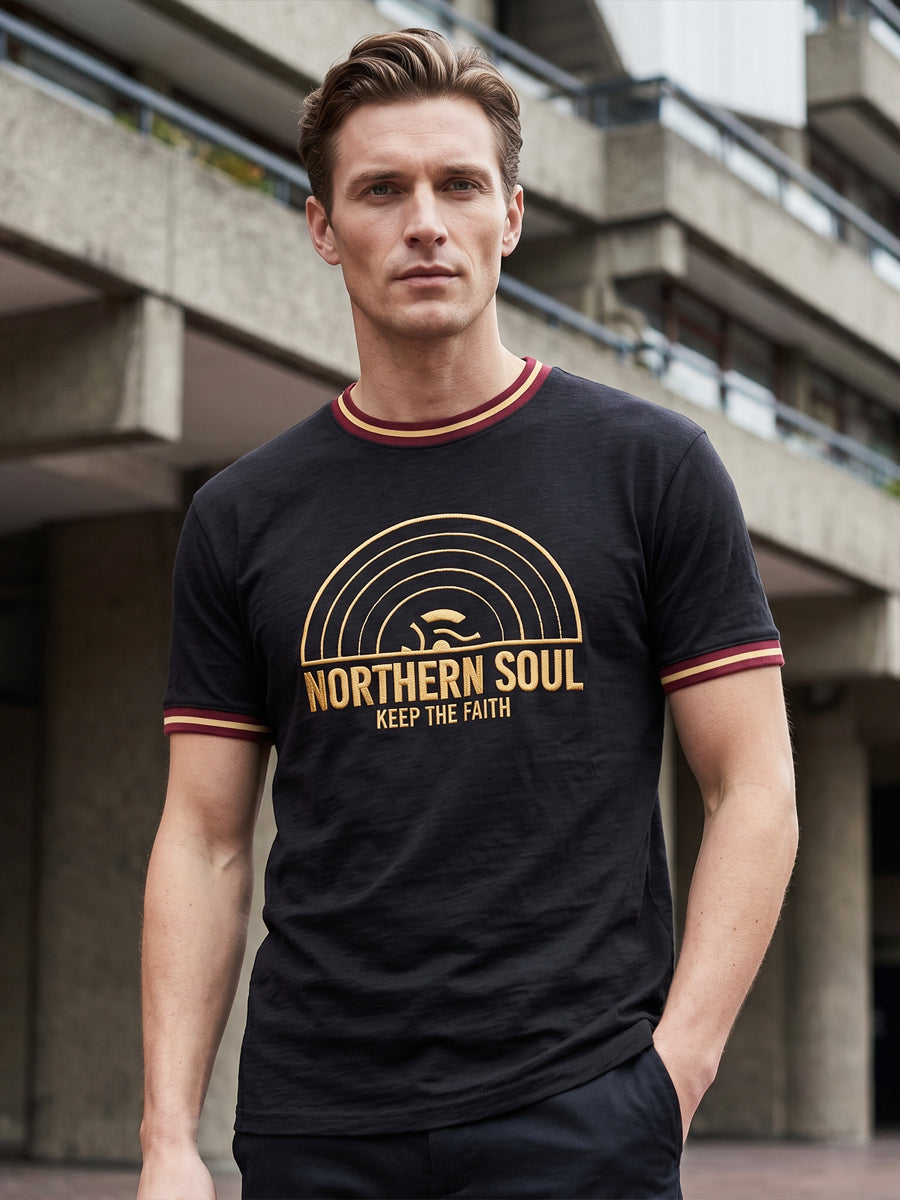 Men's Retro Northern Soul Keep The Faith Print Casual Tee