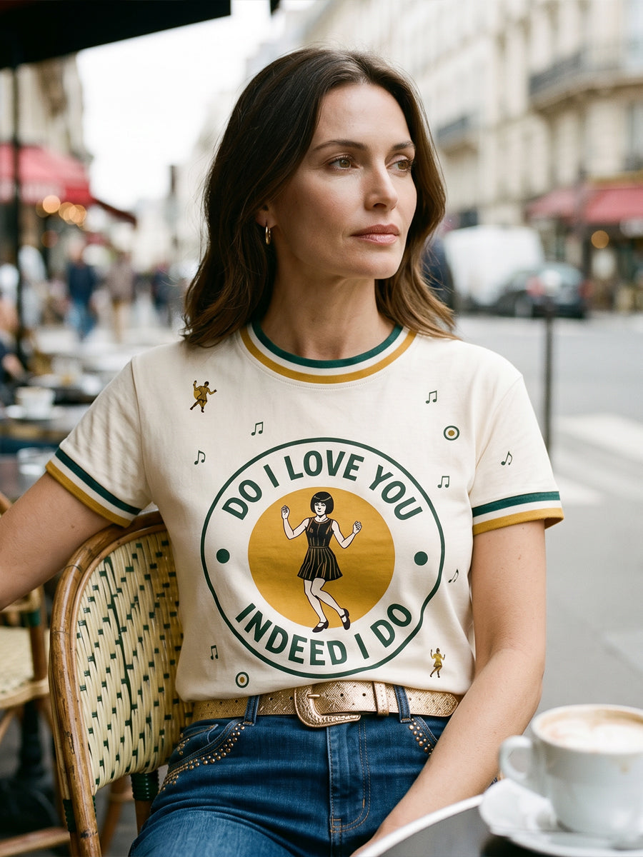 Women's Retro Northern Soul Do I Love You Indeed I Do Print Casual Tee