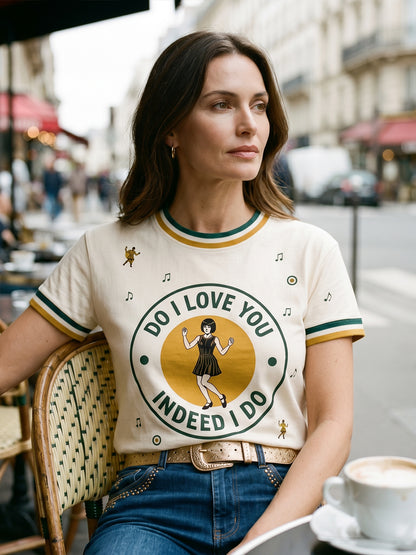 Women's Retro Northern Soul Do I Love You Indeed I Do Print Casual Tee