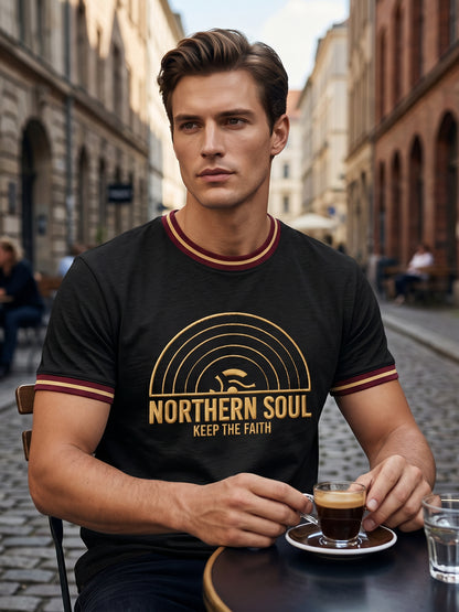 Men's Retro Northern Soul Keep The Faith Print Casual Tee