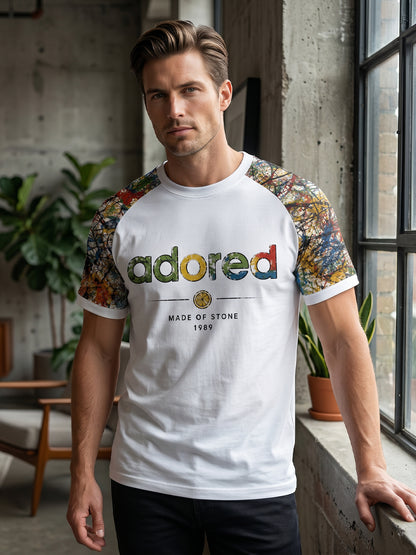 Men's Lemon Roses Music Lover Printed short sleeve t-shirt