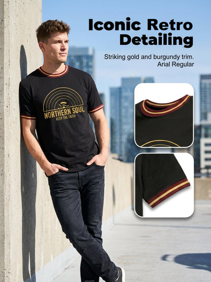 Men's Retro Northern Soul Keep The Faith Print Casual Tee