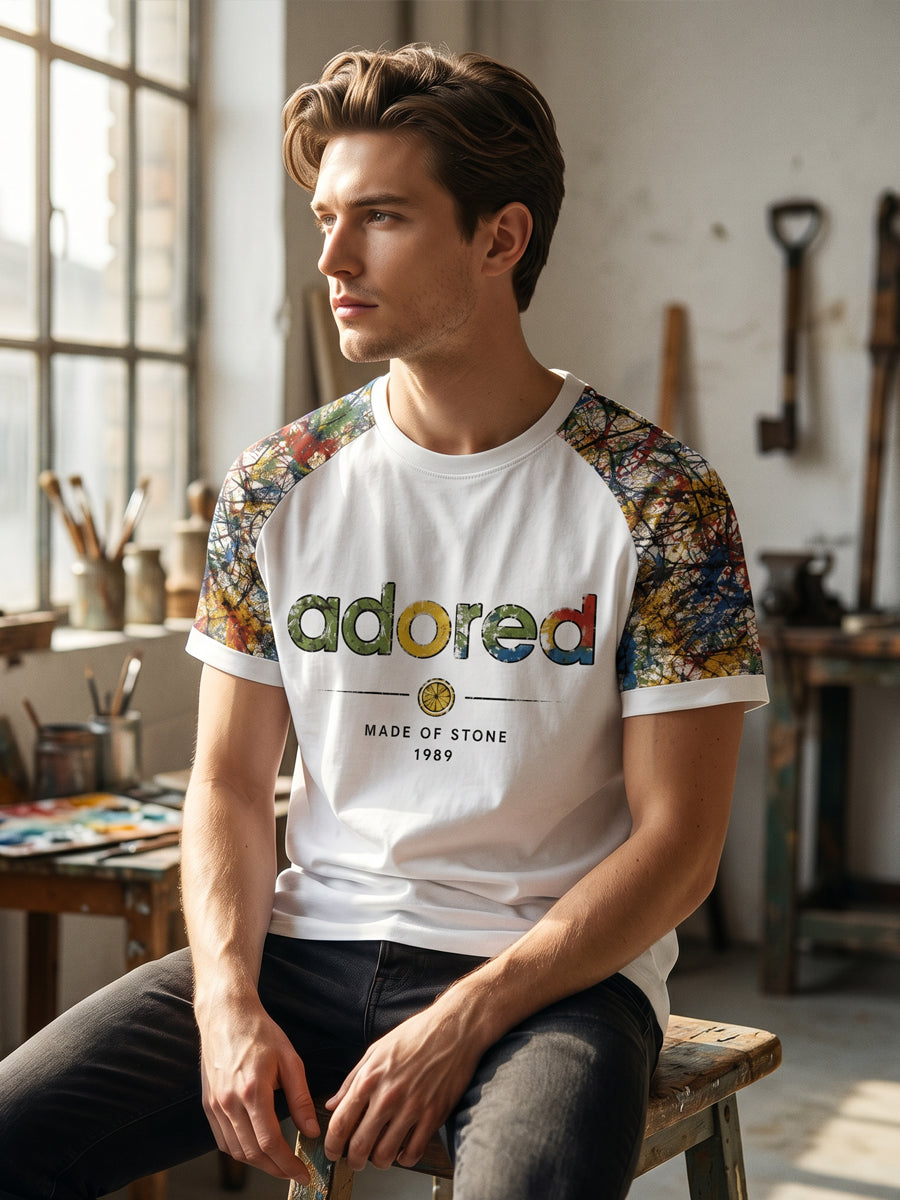 Men's Lemon Roses Music Lover Printed short sleeve t-shirt