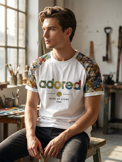 Men's Lemon Roses Music Lover Printed short sleeve t-shirt