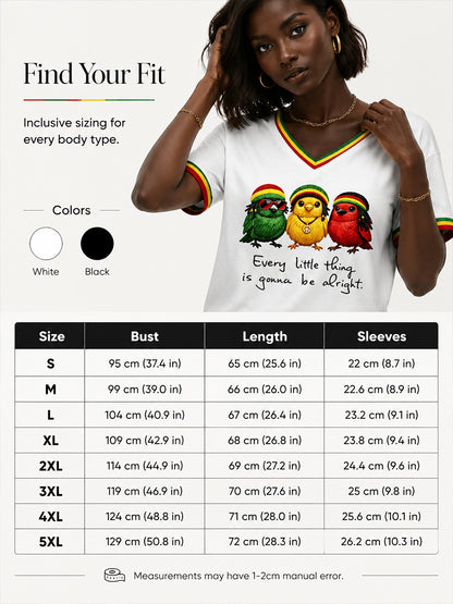 Women's Reggae Music V-Neck T-Shirt
