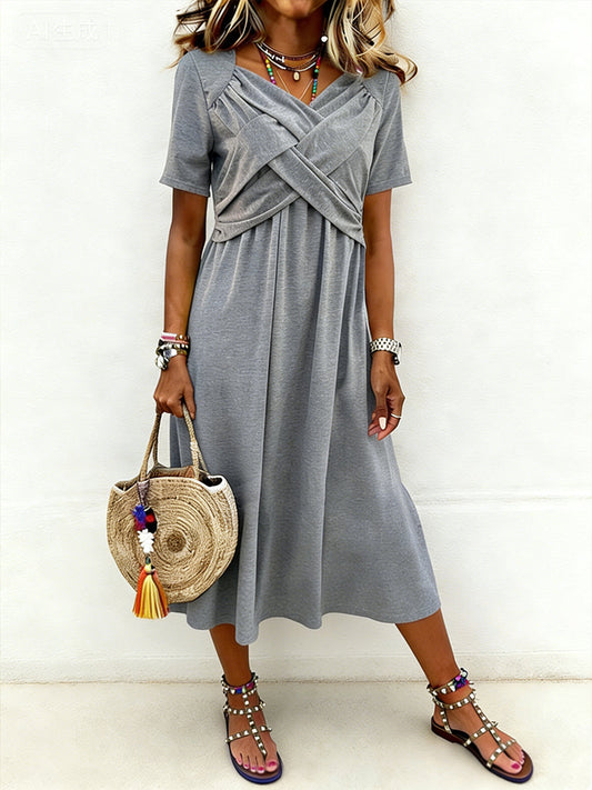 Women's Cross-Design Casual Elegant Dress