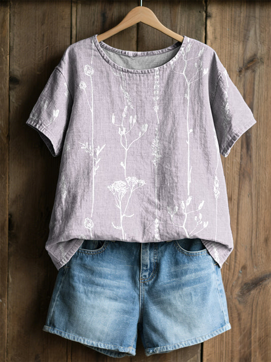 Women's Plants Flowers Print Casual T-Shirt
