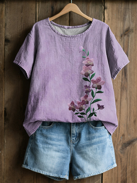 Women's Plants Flowers Print Casual T-Shirt