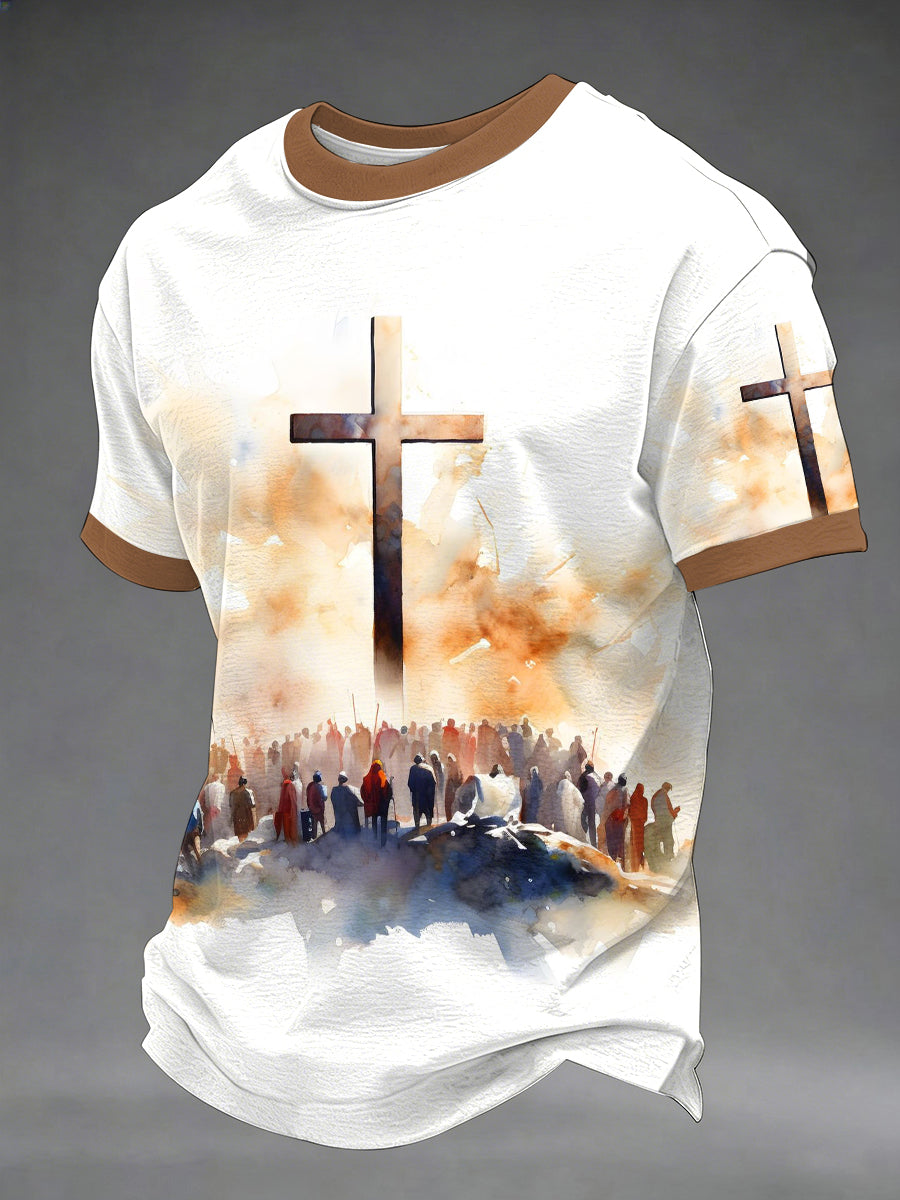 Men's Christian Cross Print Tee