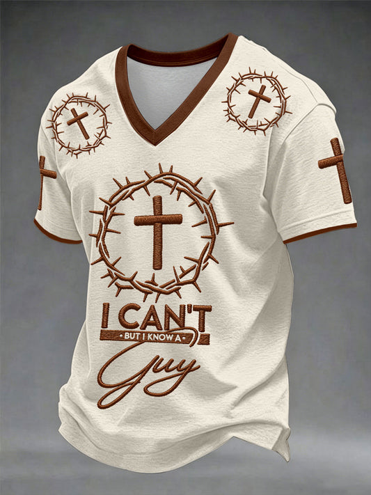Men's 'I can't but I know a guy' V-neck T-shirts