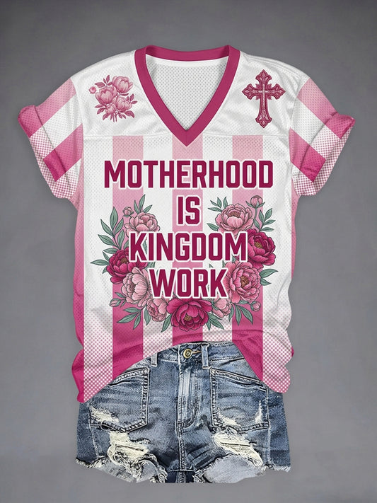 Women's Motherhood Is Kingdom Work Christian Mom Gift T-shirt