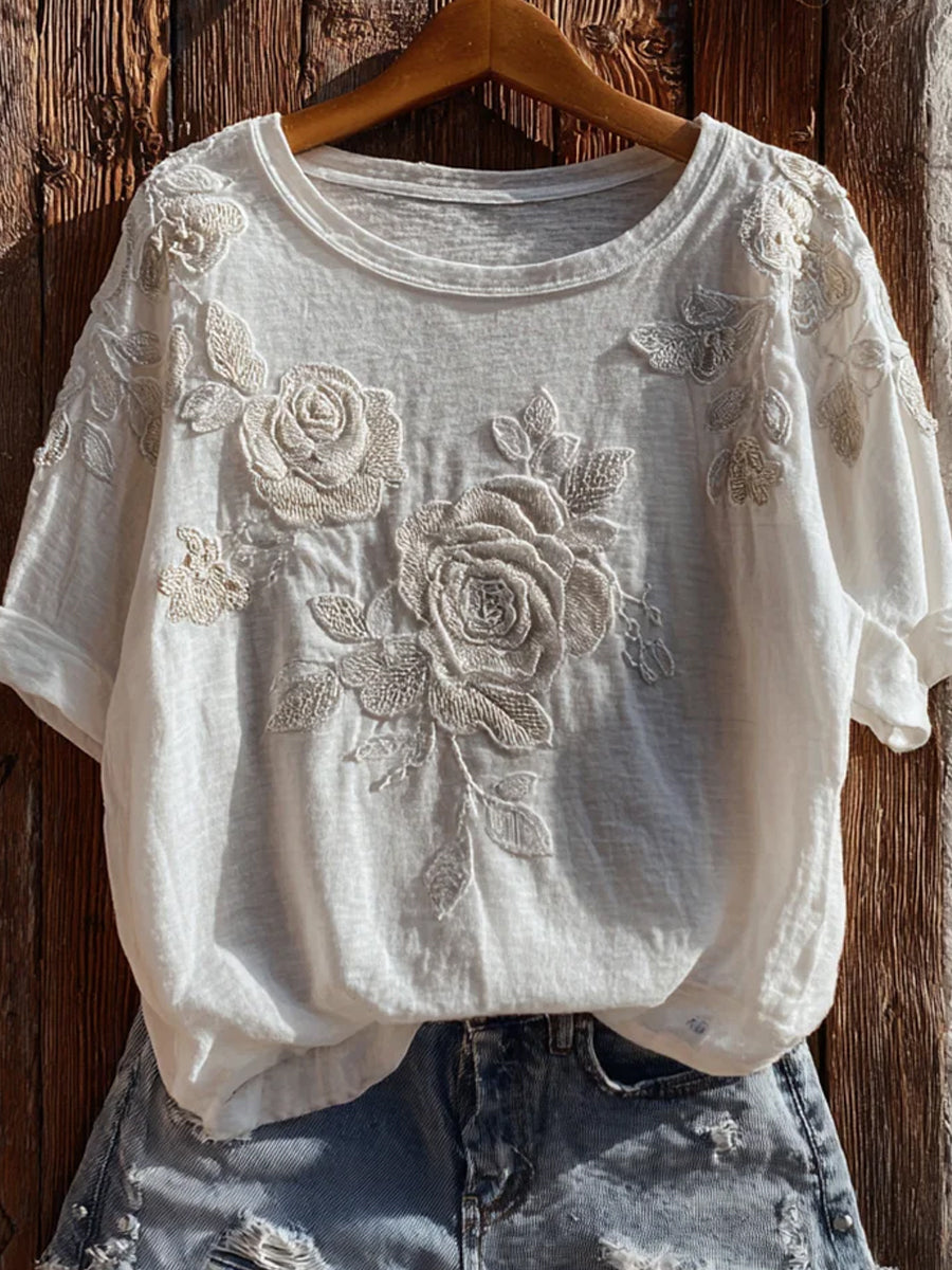 Retro Floral Art Print Casual & Comfortable T-Shirt