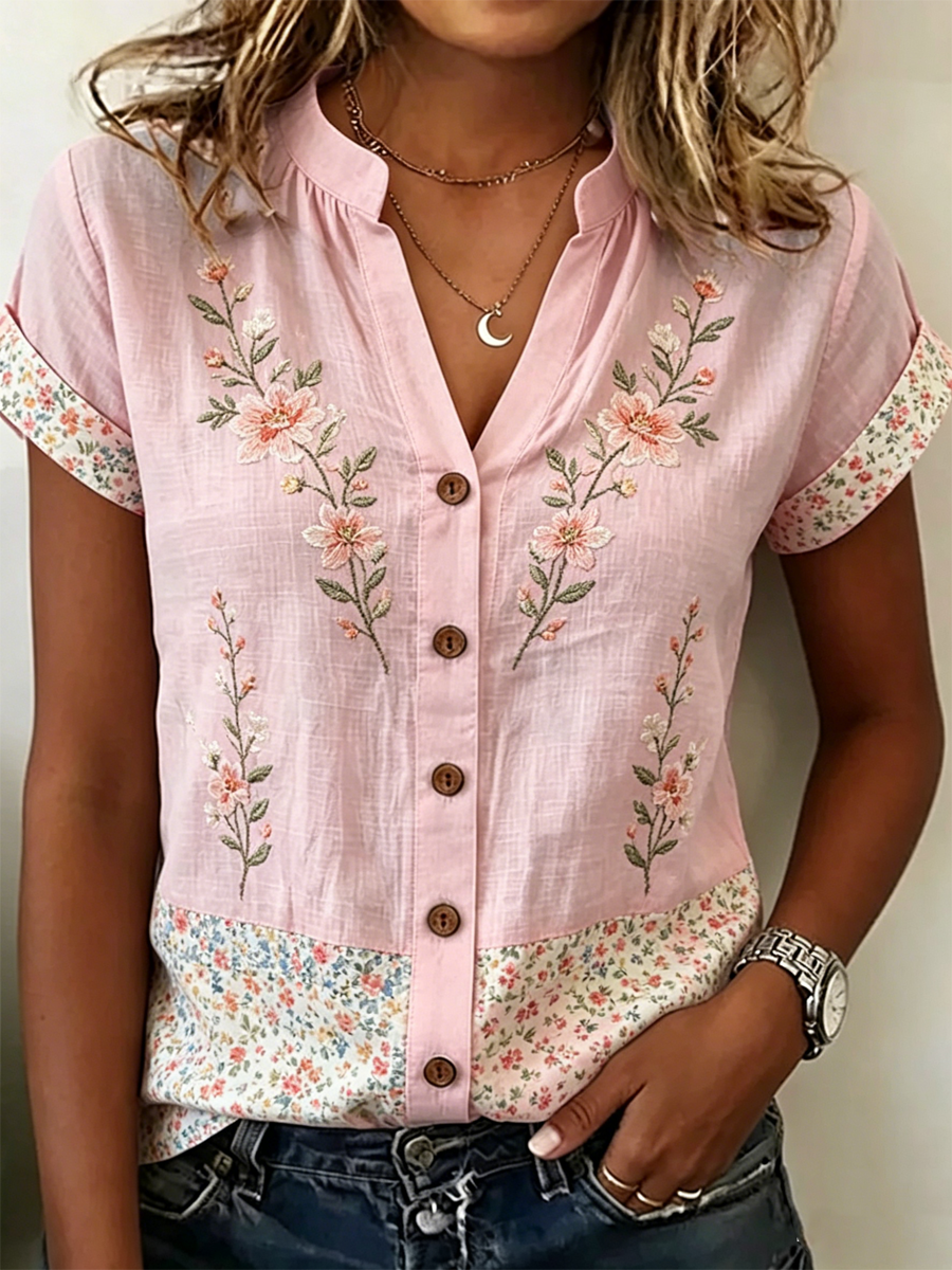 Women's Pink Floral Print shirts