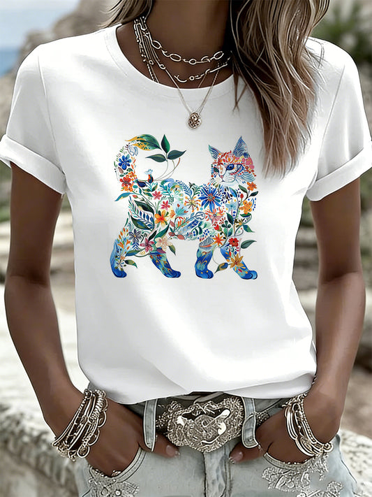 Women's T-Shirt With Animal Art Print