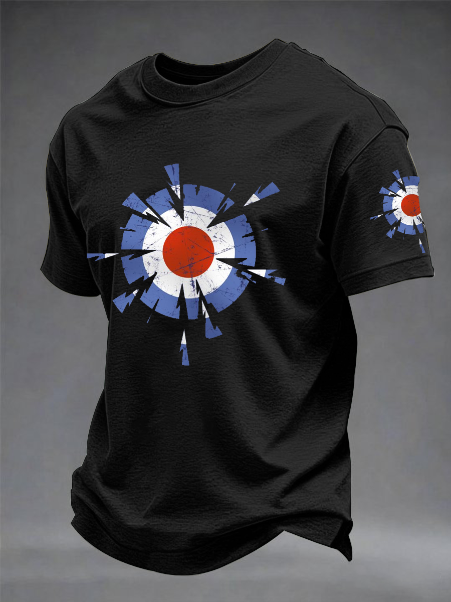 Men's UK Mods Music Lover imitation cotton short-sleeved T-shirt