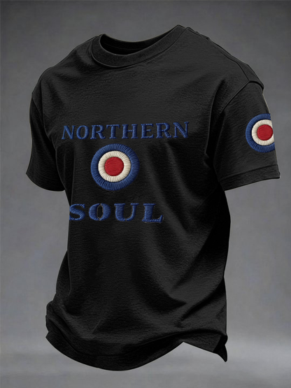 Men's UK Music Northern Soul Lover imitation cotton short-sleeved T-shirt