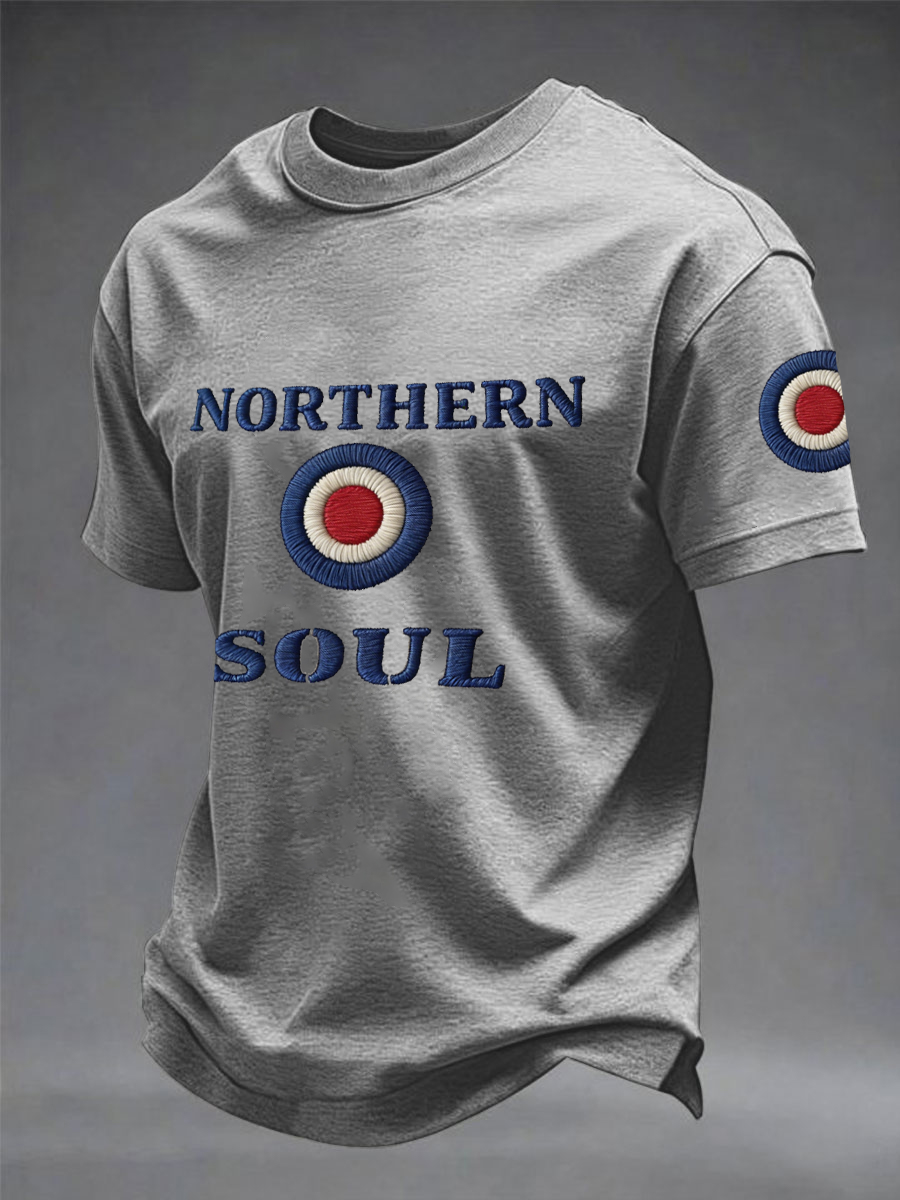 Men's UK Music Northern Soul Lover imitation cotton short-sleeved T-shirt
