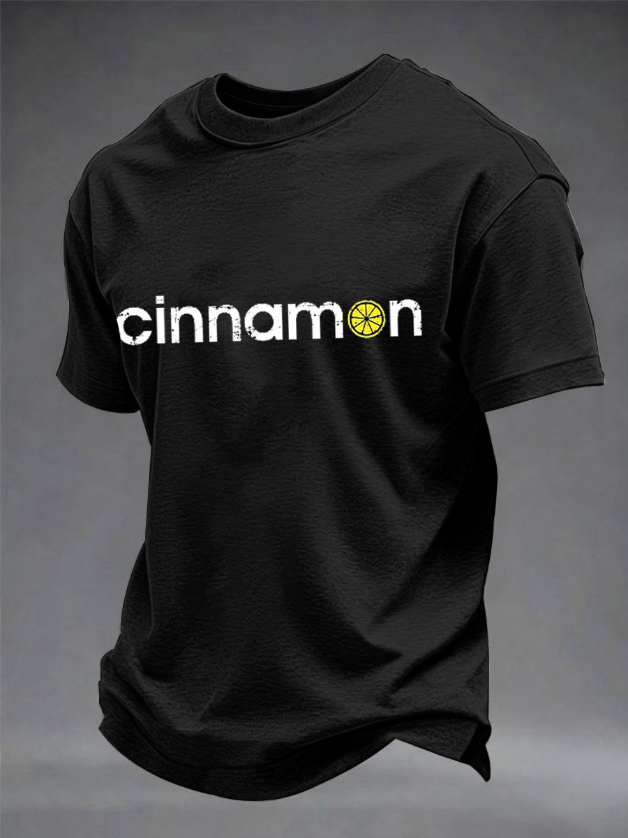 Men's Lemon Roses Music Lover Printed imitation cotton short-sleeved T-shirt
