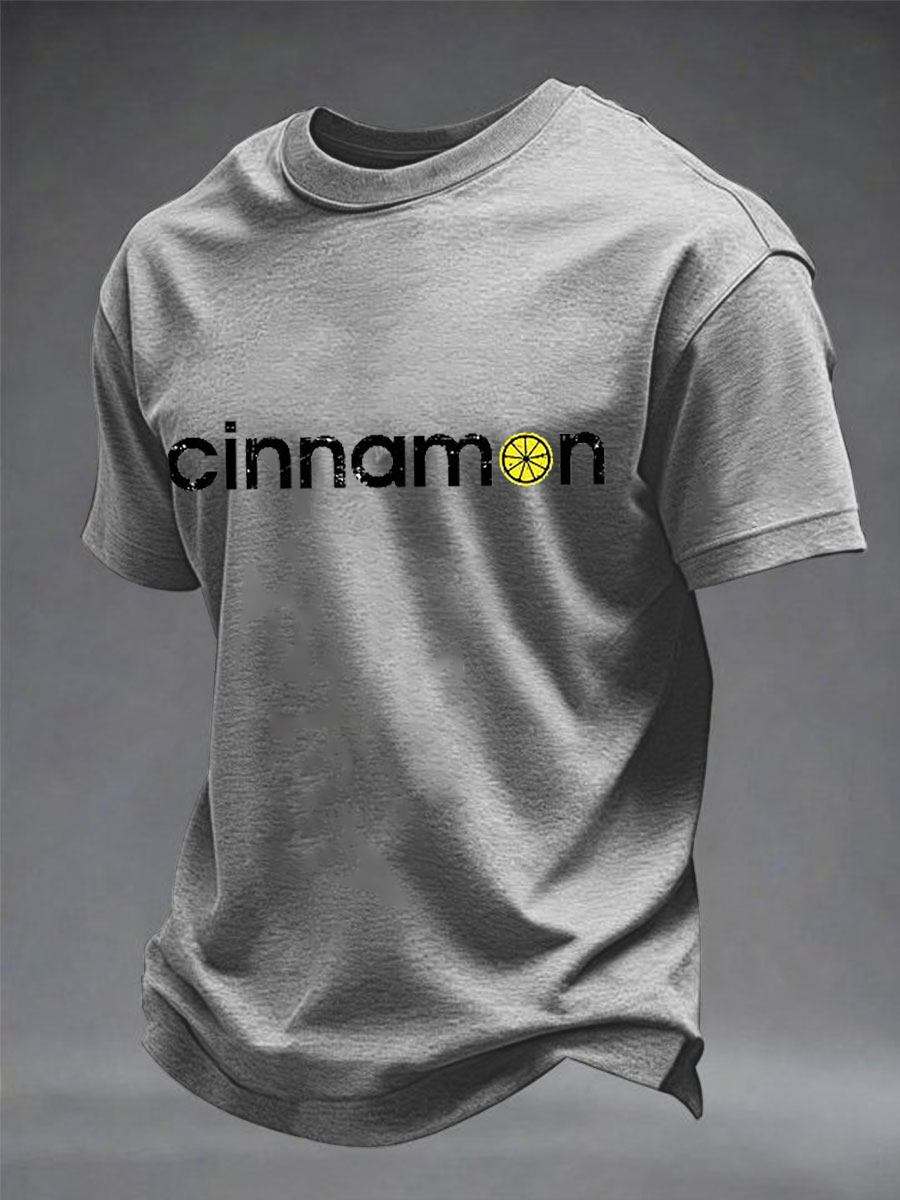 Men's Lemon Roses Music Lover Printed imitation cotton short-sleeved T-shirt