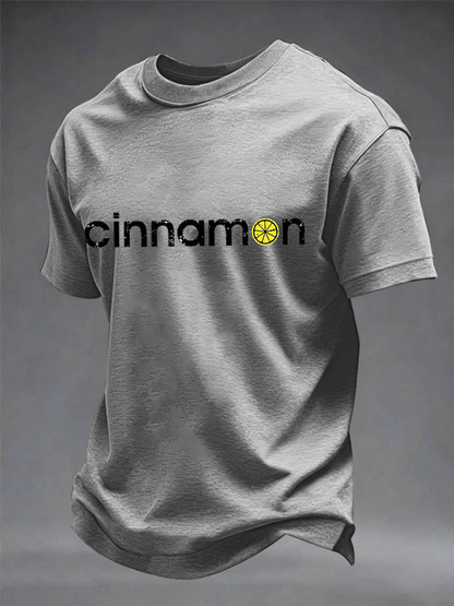Men's Lemon Roses Music Lover Printed imitation cotton short-sleeved T-shirt